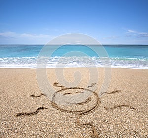 Happy sun on the beach