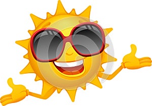 Happy sun cartoon