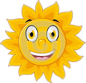 Happy sun cartoon character