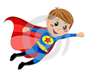 Happy Superhero Kid Flying