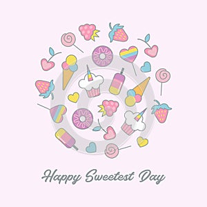Happy Sweetest day greeting card, poster design
