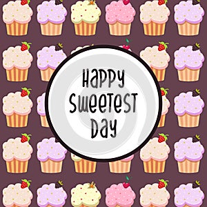 Happy Sweetest day greeting card, poster design