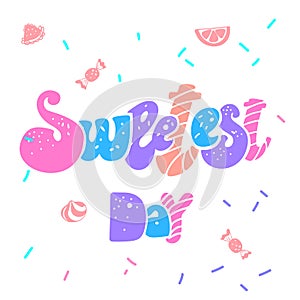 Happy sweetest day logo, simple style