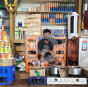 Happy tea vendor in india