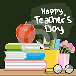 Happy teacher`s day design. Vector illustration decorative design