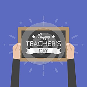 Happy Teachers Day greeting card. Vector illustration