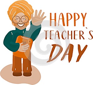 Happy teachers day happy world hindi teacher`s day set illustration worker set vector flat people happy smile photo
