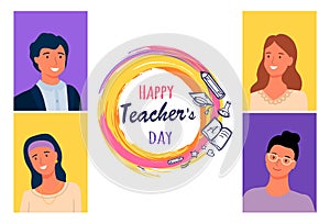 Happy Teachers Day, Portraits of Best Masters
