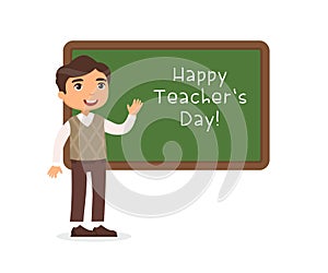 Happy teachers international day flat vector illustration