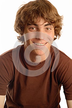 Happy teen boy with braces