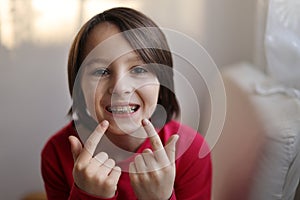 Happy teen with braces