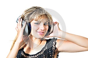 Happy teen girl with headphones