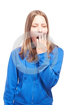 Happy teen girl making funny faces