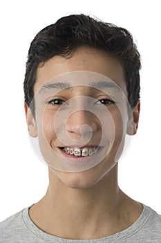 Happy teenage boy with braces