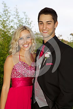 Happy Teenage Couple Going to the Prom