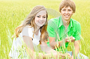 Happy Teens in the field