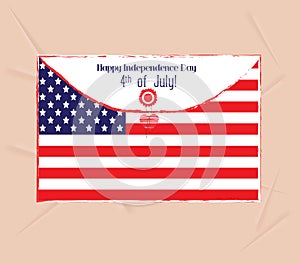 Happy 4th of July envelope greeting card