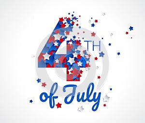 Happy 4th of July greeting card vector background