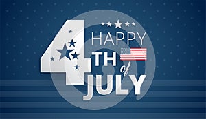 Happy 4th of July Independence Day USA - blue background vector