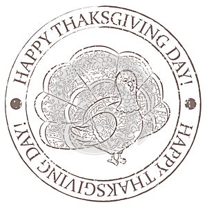 Happy thankgiving day stamp grunge