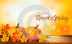 Happy Thanksgiving background with autumn vegetables