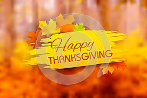 Happy Thanksgiving background with maple leaves