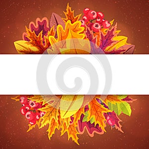 Happy Thanksgiving background with stylized autumn leaves.