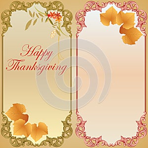 Happy Thanksgiving background with vine leaf