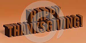 Happy Thanksgiving banner in 3d text