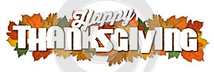 Happy Thanksgiving Banner Art Autumn Leaves