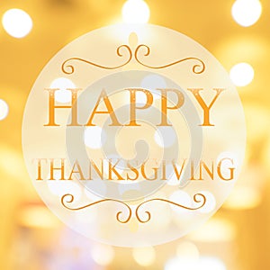 Happy Thanksgiving banner, Autumn blur background