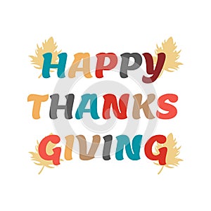 Happy thanksgiving banner square colorful white background