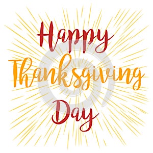 Happy Thanksgiving banner on stripped background