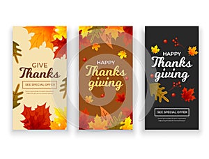 Happy thanksgiving banner template