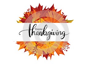 Happy Thanksgiving Text Calligraphy Vector illustration photo