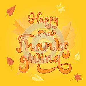 Happy Thanksgiving brush hand lettering text