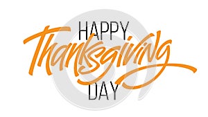 Happy thanksgiving brush hand lettering. Vector illustration