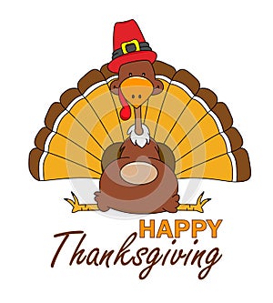 Happy Thanksgiving card. Funny turkey