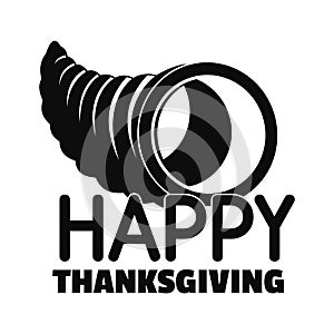 Happy thanksgiving corn logo, simple style
