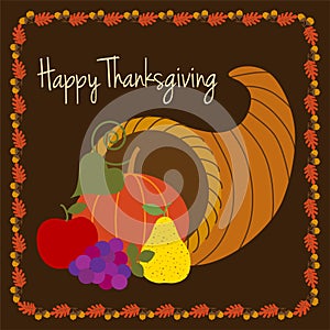 Happy Thanksgiving with cornucopia