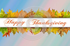 Happy Thanksgiving Day on blue background