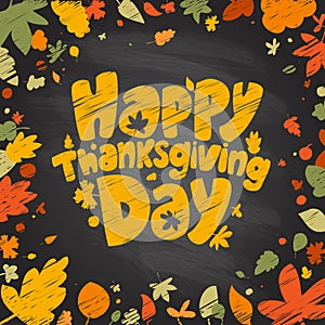 Happy thanksgiving day chalkboard design