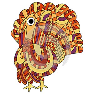 Happy thanksgiving day colorful turkey bird stock vector illustration