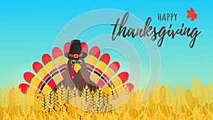 Happy thanksgiving day flat style design poster vector illustration