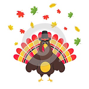 Happy thanksgiving day flat style design poster vector illustration