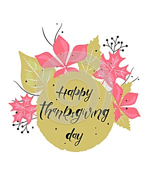 Happy Thanksgiving Day - hand lettering, typography vector design