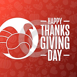 Happy Thanksgiving Day. Holiday concept. Template for background, banner, card, poster with text inscription. Vector