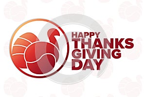 Happy Thanksgiving Day. Holiday concept. Template for background, banner, card, poster with text inscription. Vector