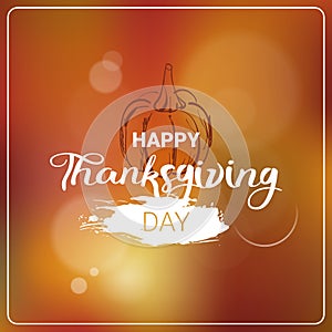 Happy Thanksgiving Day Logo Autumn Traditional Harvest Holiday Greeting Card