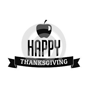 Happy thanksgiving day logo, simple style